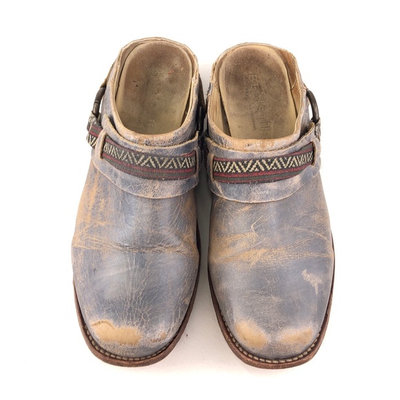 Bed Stu Triad Blue Leather Mule Clogs 8 - Picture 12 of 14